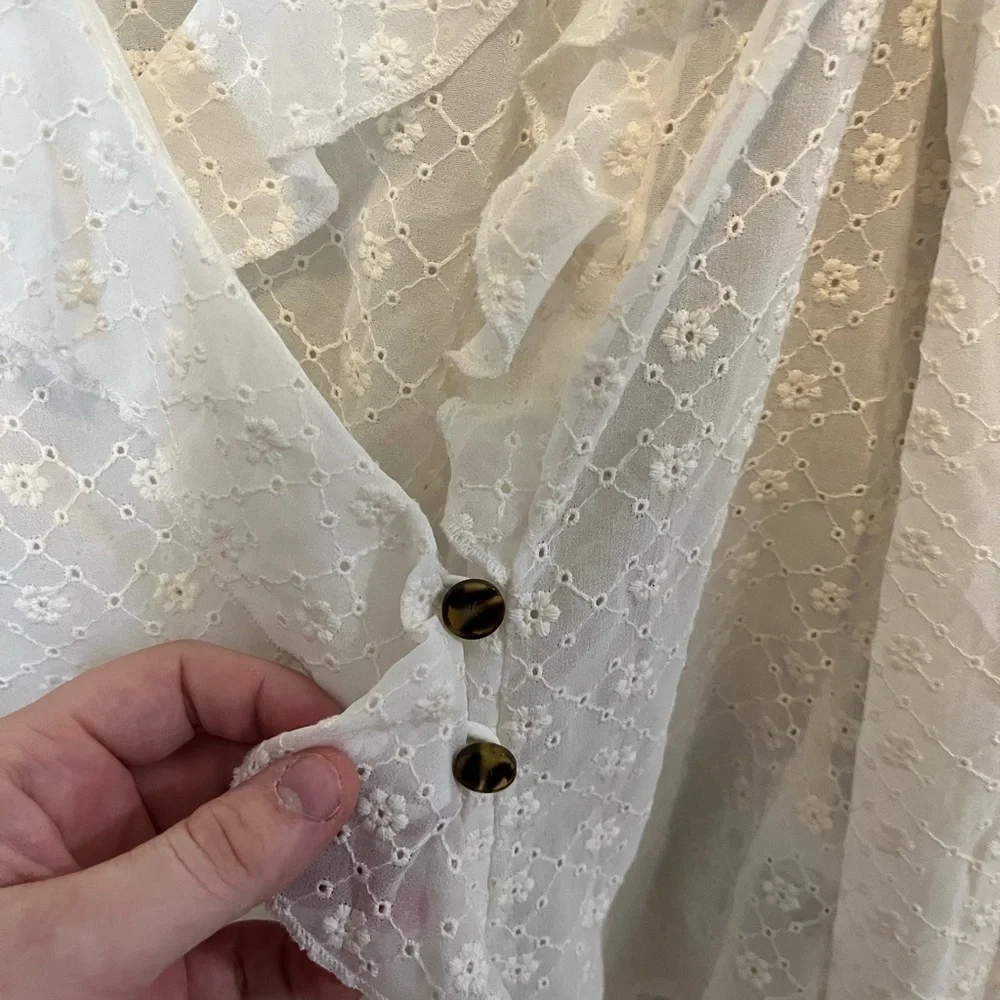 NWT Anthropologie Maeve Laila Ruffled Blouse 10 Bohemian Cottagecore MSRP $110 - Picture 4 of 9